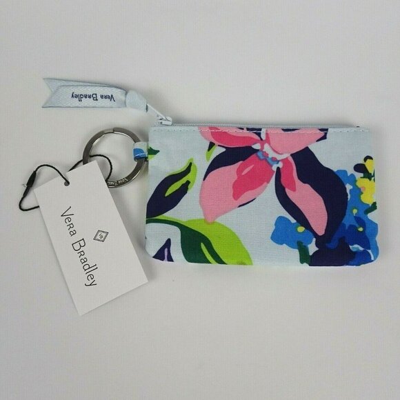 New Vera Bradley Zip ID Card Holder Coin Case Marian Floral Small Wallet - Picture 9 of 9